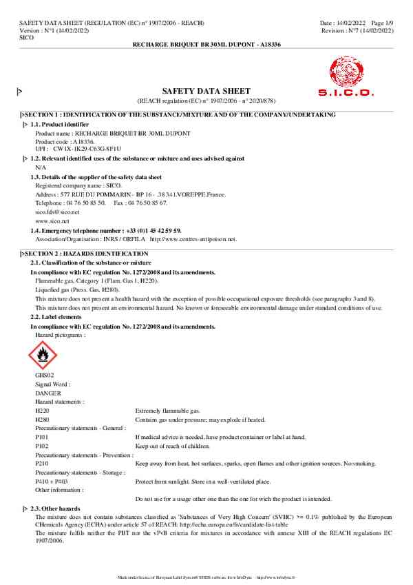 Safety data sheet