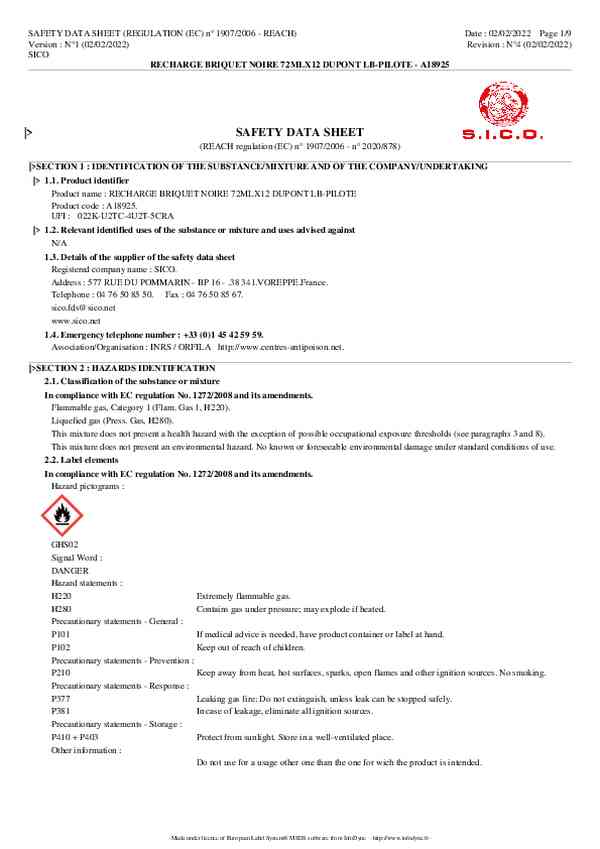 Safety data sheet