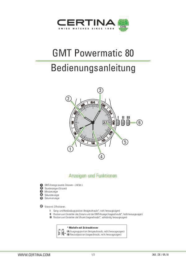 Benutzerleitfaden Certina C032.929.11.041.00