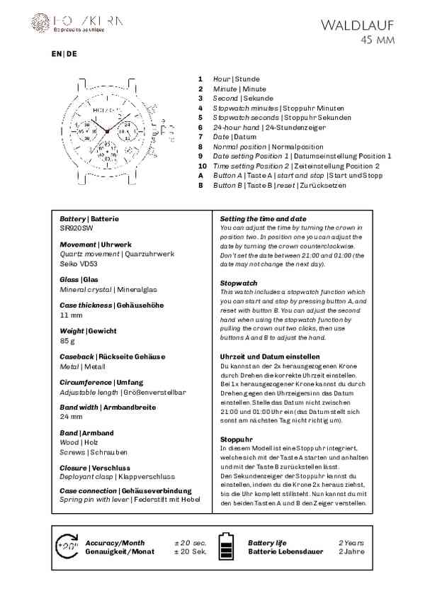 Benutzerleitfaden Holzkern 9010631016364