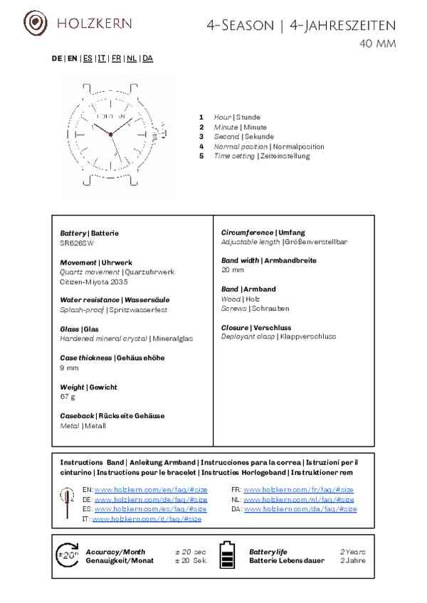 Benutzerleitfaden Holzkern 9120078330043