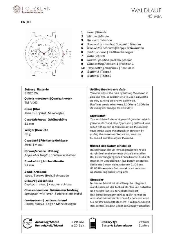 Benutzerleitfaden Holzkern 9010631016371