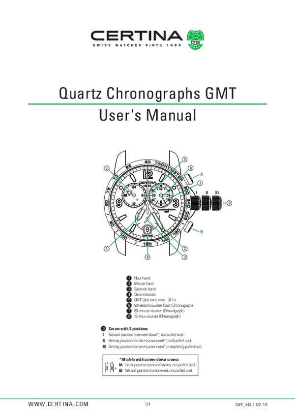 User manual Certina C047.452.11.081.00