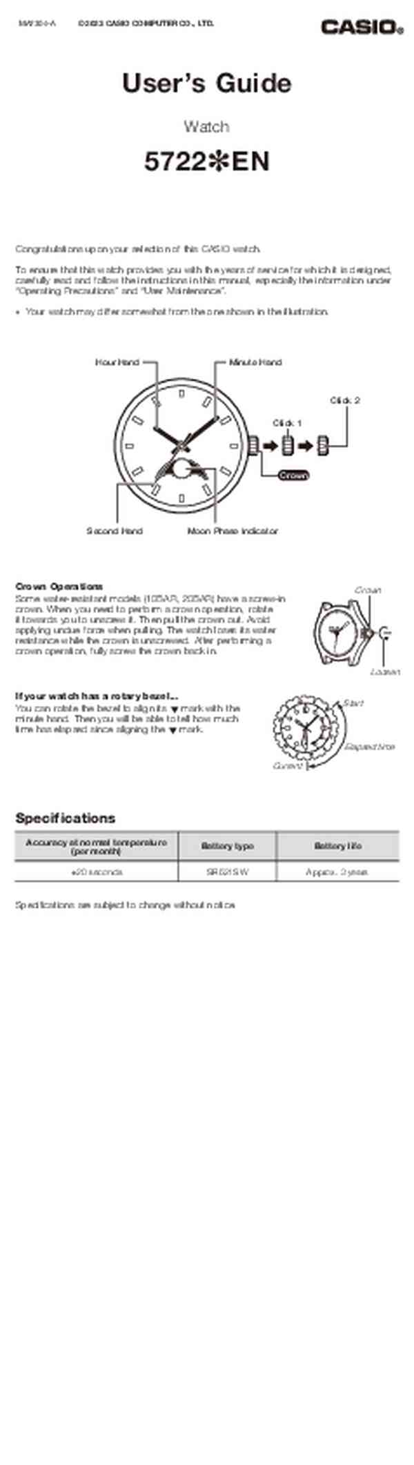 User manual Casio MTP-M110L-1AVER