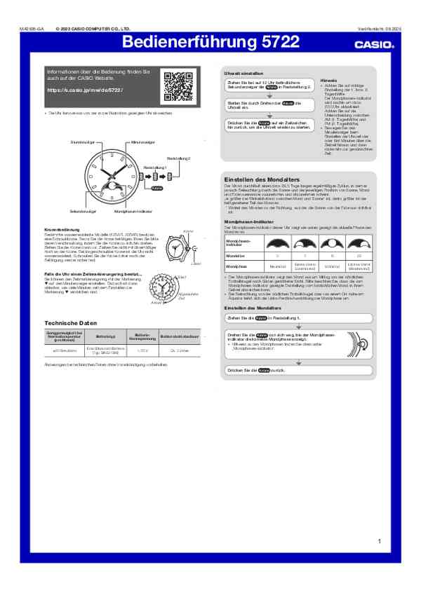 Benutzerleitfaden Casio MTP-M110D-1AVER