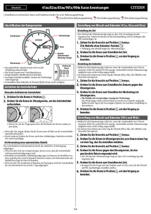 Benutzerhandbuch Citizen NK0020-55E