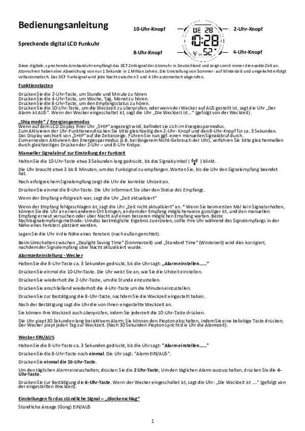 Benutzerhandbuch Master Time MTGA-10811-85L