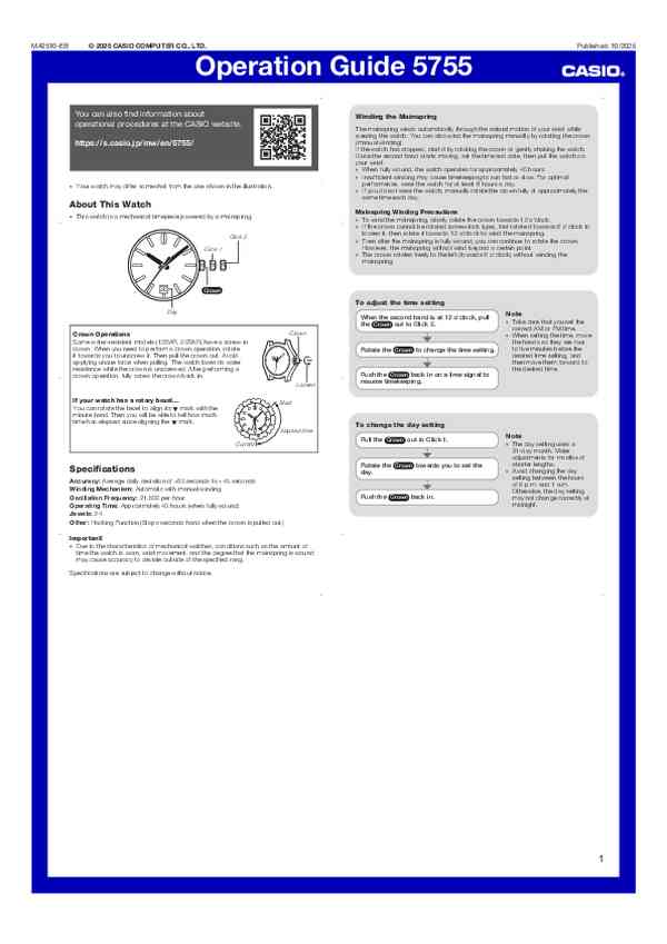 User guide Casio EFK-100D-7AER