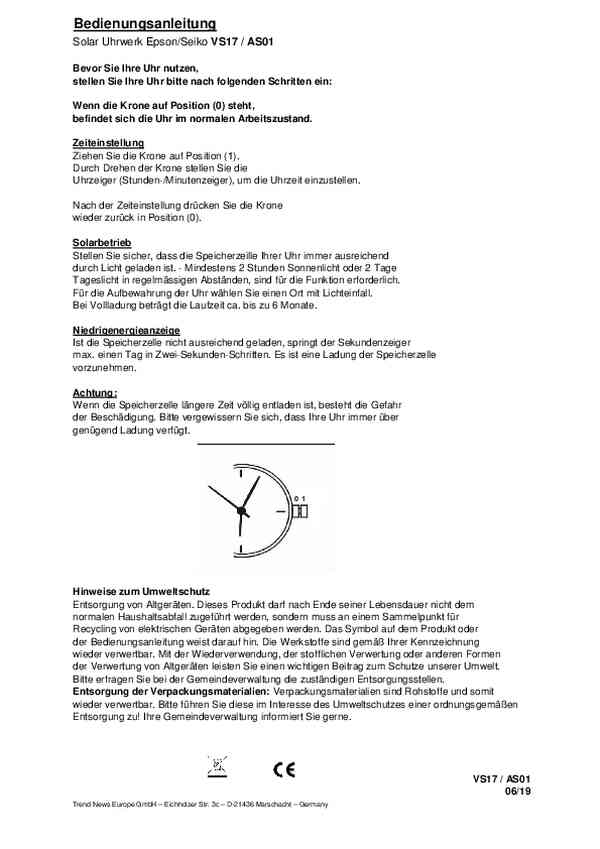 Benutzerleitfaden ETT Eco Tech Time ELS-12167-31M
