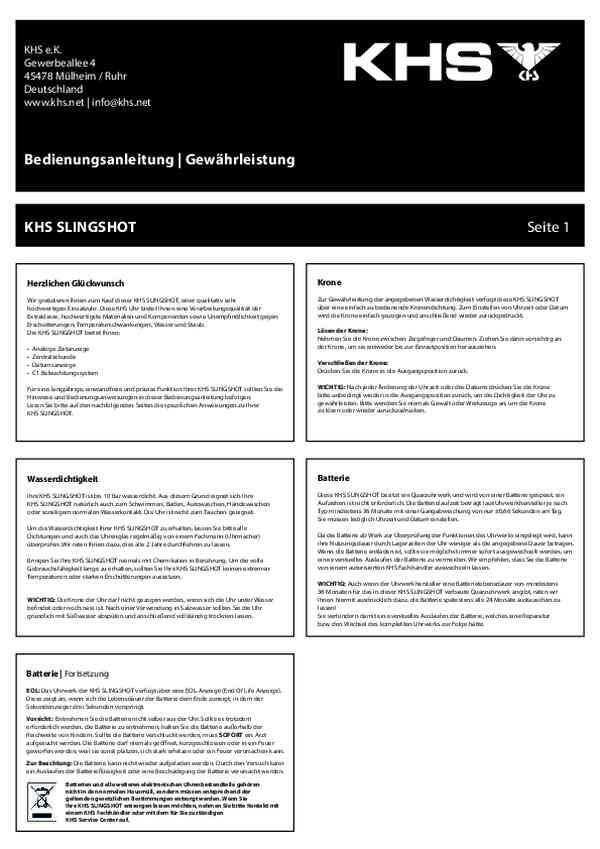 User guide KHS SLIBS.ST