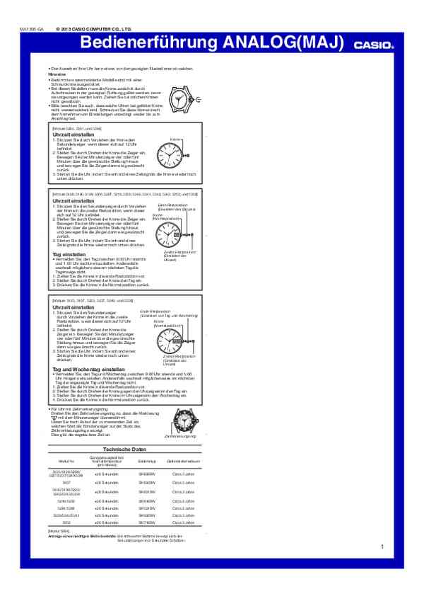 Benutzerhandbuch Casio LTP-B165GL-2BVEF