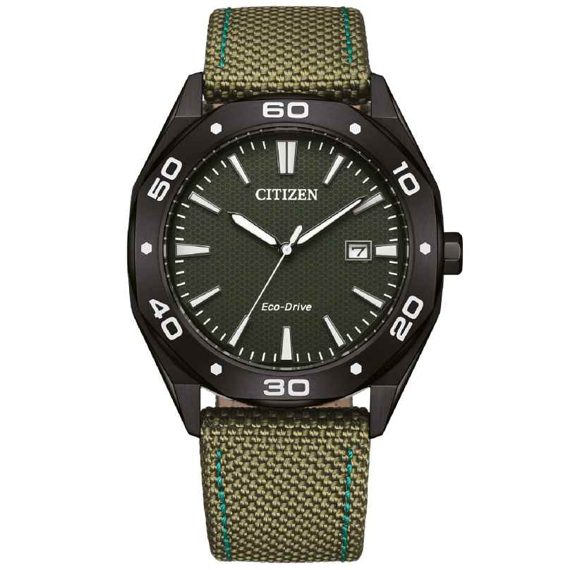 Citizen BM7635-01X Herrenuhr Eco-Drive Solar Khaki/Schwarz 4974374344250