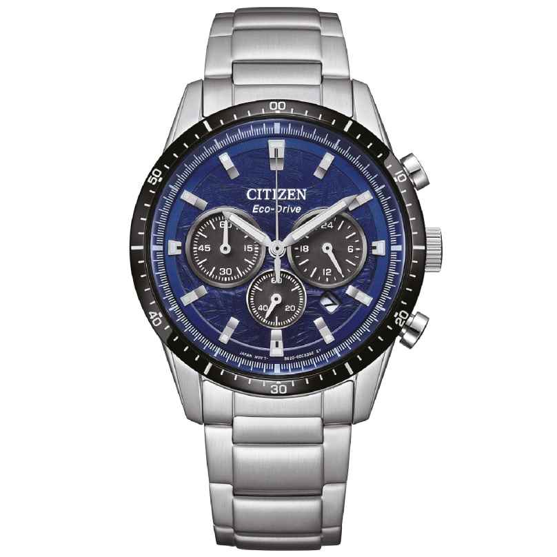 Citizen CA4624-56L Eco-Drive Chronograph Men's Watch Steel/Blue 4974374344298