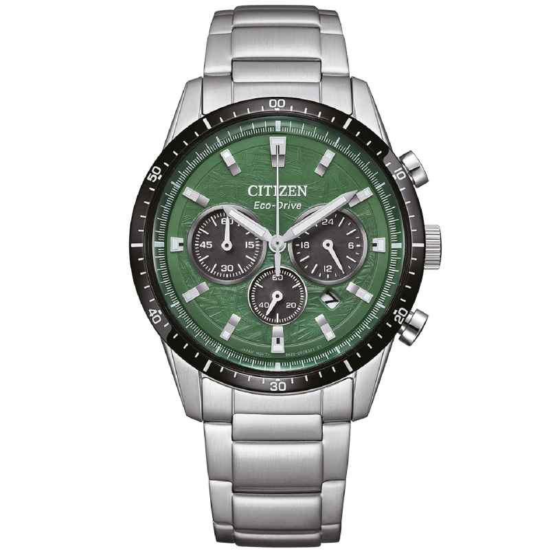 Citizen CA4624-56X Eco-Drive Chronograph Herrenuhr Stahl/Grün 4974374344304