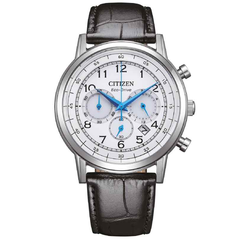 Citizen CA4630-02A Eco-Drive Chronograph Herrenuhr mit Lederband 4974374344328