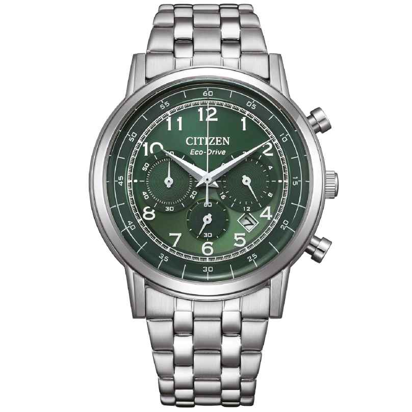 Citizen CA4630-53X Eco-Drive Chronograph Herrenuhr Stahl/Grün 4974374344342