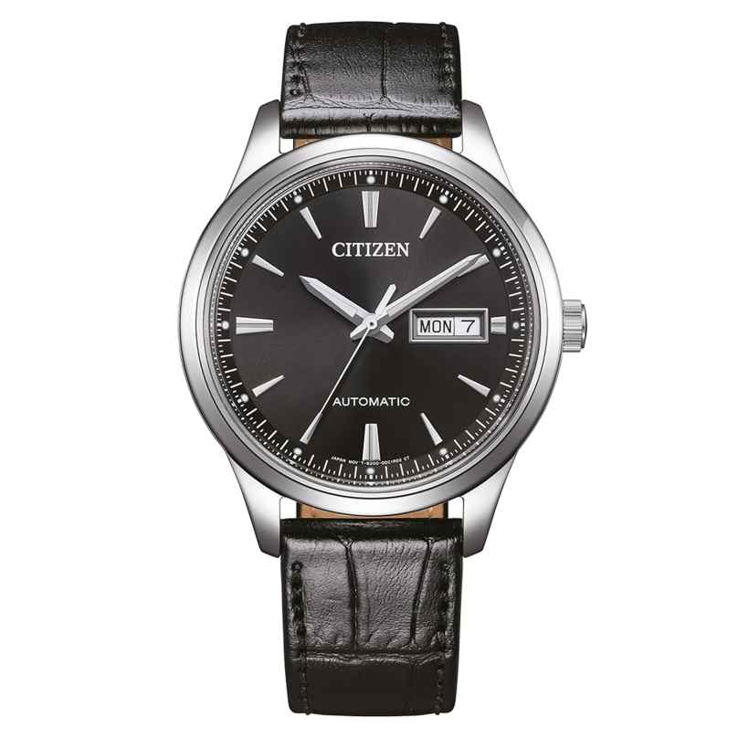 Citizen NY4058-01EE Men's Automatic Watch with Leather Strap Black 4974374343956