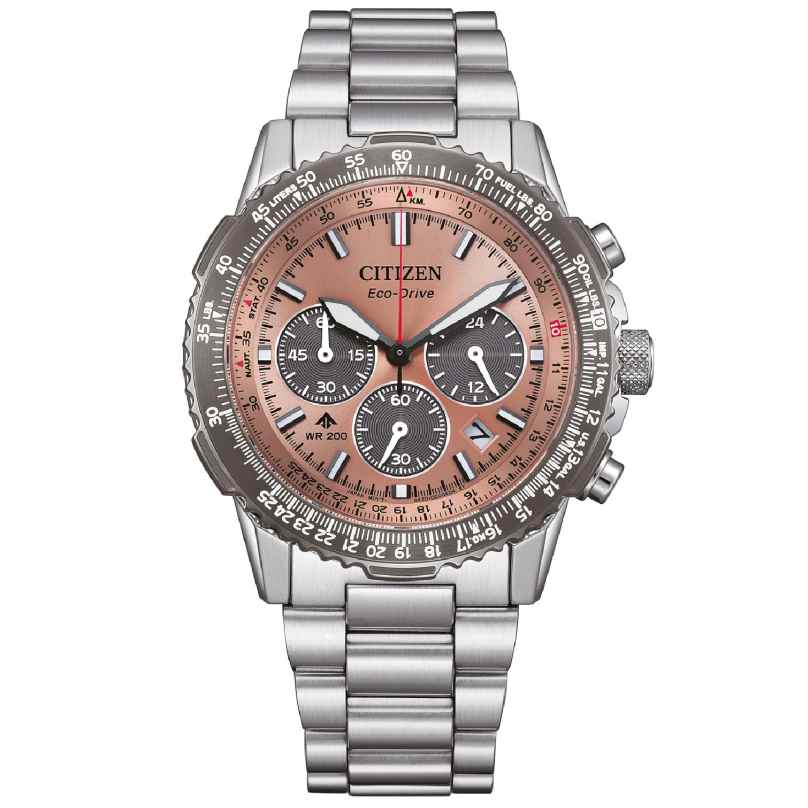 Citizen CA4664-60X Eco-Drive Herrenuhr Chronograph Stahl/Mokka 4974374344786