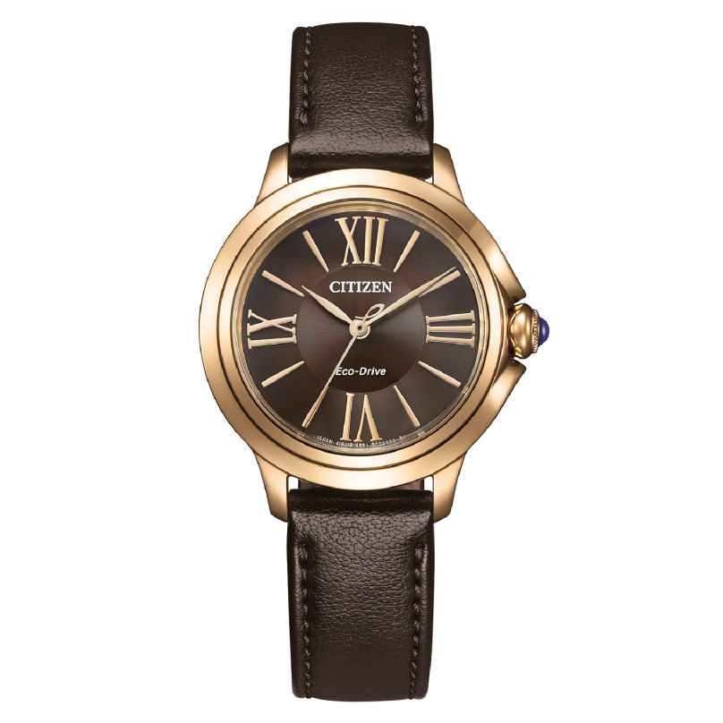 Citizen EM1163-09X Eco-Drive Solar Damenuhr mit Lederband 4974374342256
