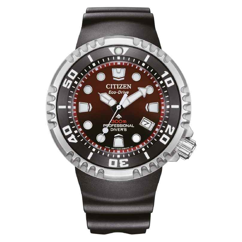 Citizen BN1024-01Z Promaster Eco-Drive Solar-Taucheruhr für Herren Schwarz/Rot 4974374345387