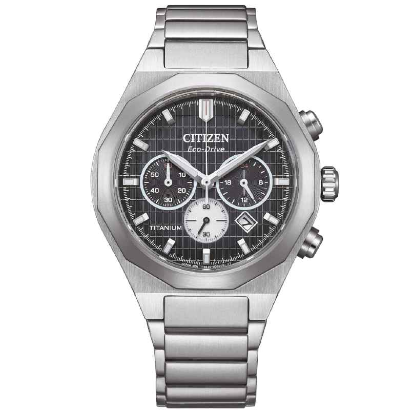 Citizen CA4690-51E Eco-Drive Herrenuhr Solar Chronograph Titan Schwarz 4974374345493