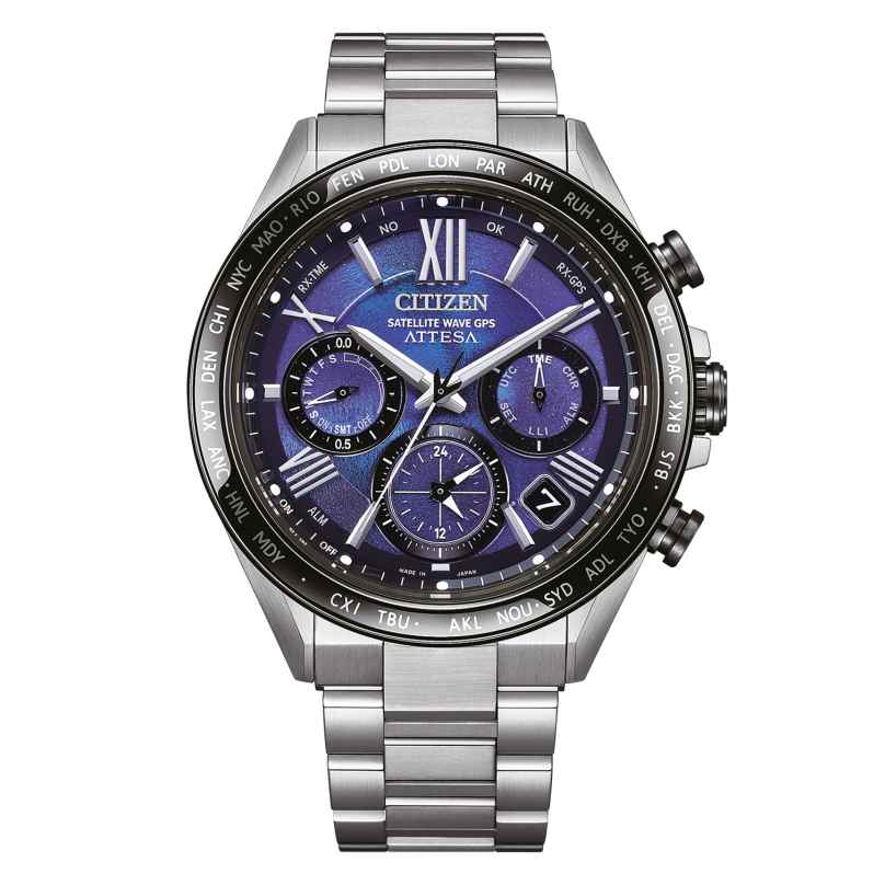 Citizen CC4075-50L Eco-Drive Solar Herrenuhr Titan Attesa Satellite Blau 4974374344809