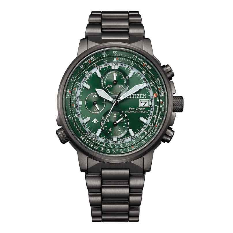 Citizen AT8304-57W Eco-Drive Promaster Sky Funk Herrenuhr Schwarz/Grün 4974374346889
