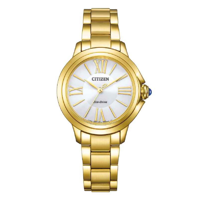 Citizen EM1162-52A Eco-Drive Solar Damenarmbanduhr Goldfarben 4974374344496