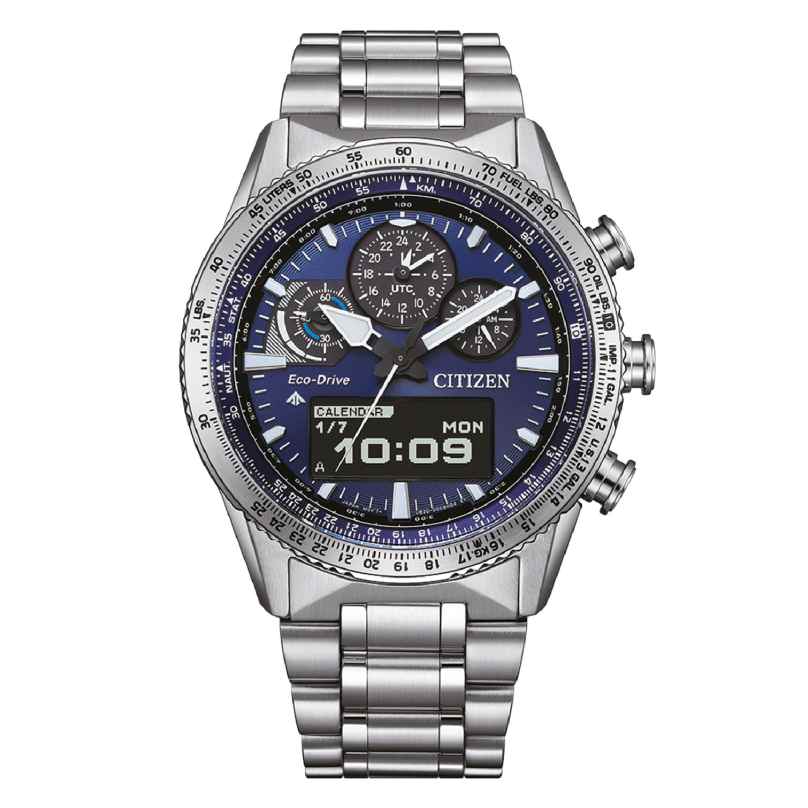 Citizen JV2000-51L Eco-Drive Promaster Sky Herren Flieger-Uhr Blau 4974374346209