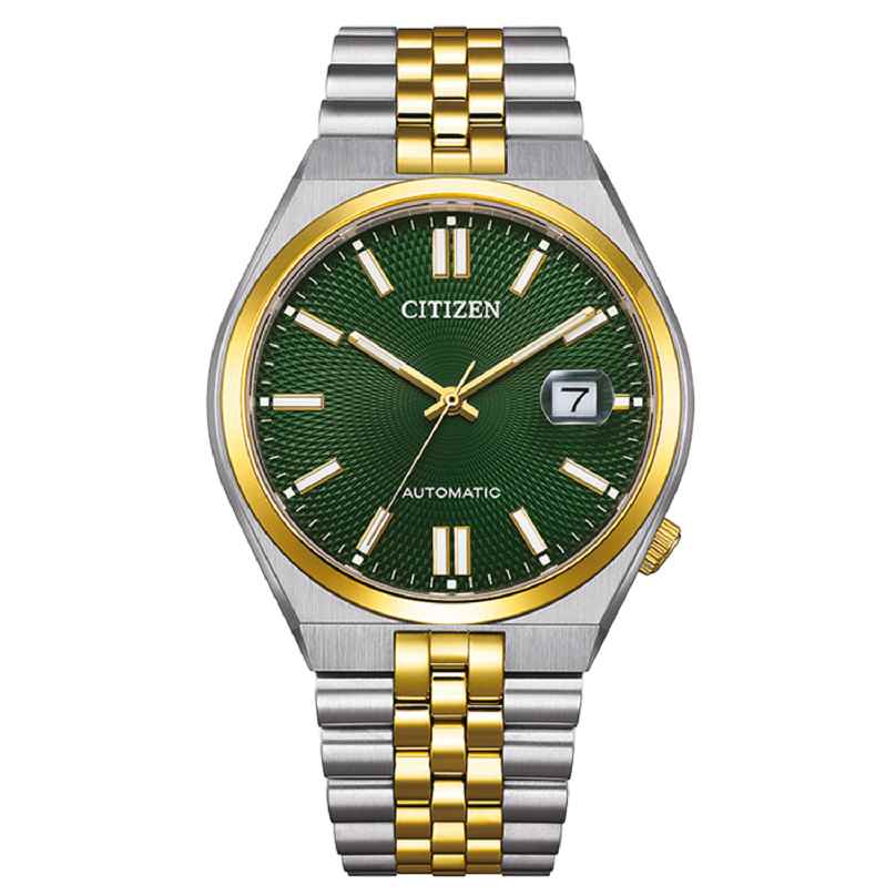 Citizen NK0024-54X Herren-Armbanduhr Automatik Tsuyosa 60 Bicolor/Grün 4974374346988