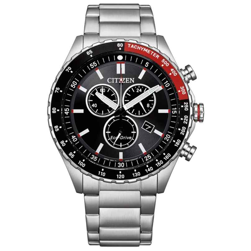 Citizen AT2566-88E Eco-Drive Solar Men's Watch Chronograph Steel/Black 4974374347763
