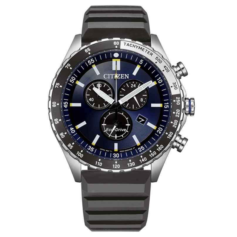 Citizen AT2569-04L Eco-Drive Solaruhr für Herren Chronograph Schwarz/Blau 4974374347824