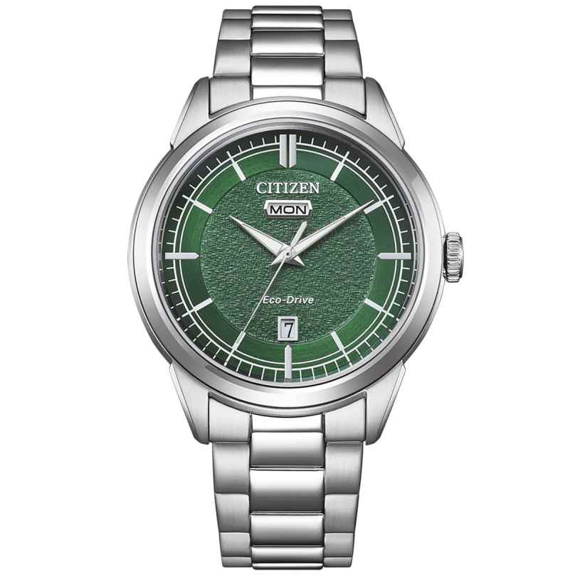 Citizen AW0151-85XC Eco-Drive Solar Herrenarmbanduhr Stahl/Grün 4974374347916