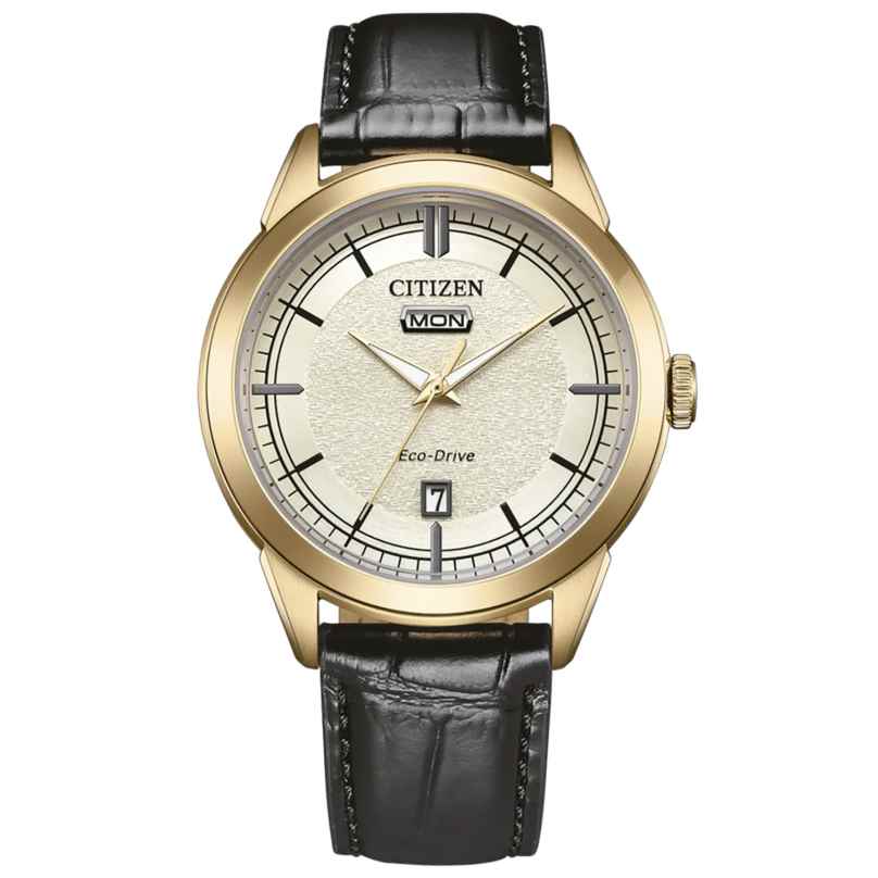 Citizen AW0153-04AC Eco-Drive Solar Men's Watch Black/Gold Tone 4974374347909