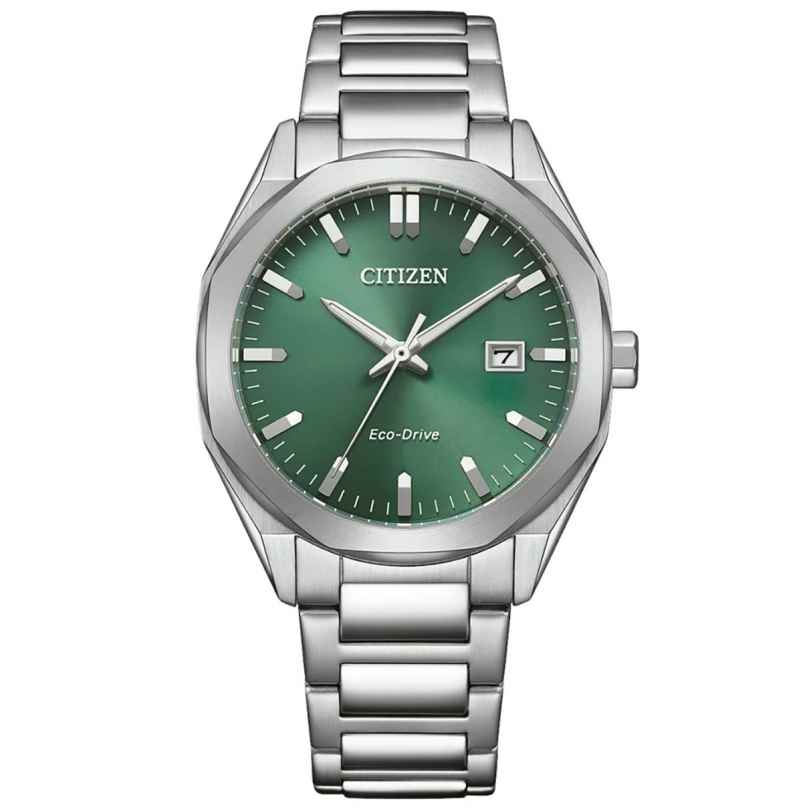 Citizen BM7620-83Y Eco-Drive Solar Herren-Uhr Stahl/Moosgrün 4974374348050