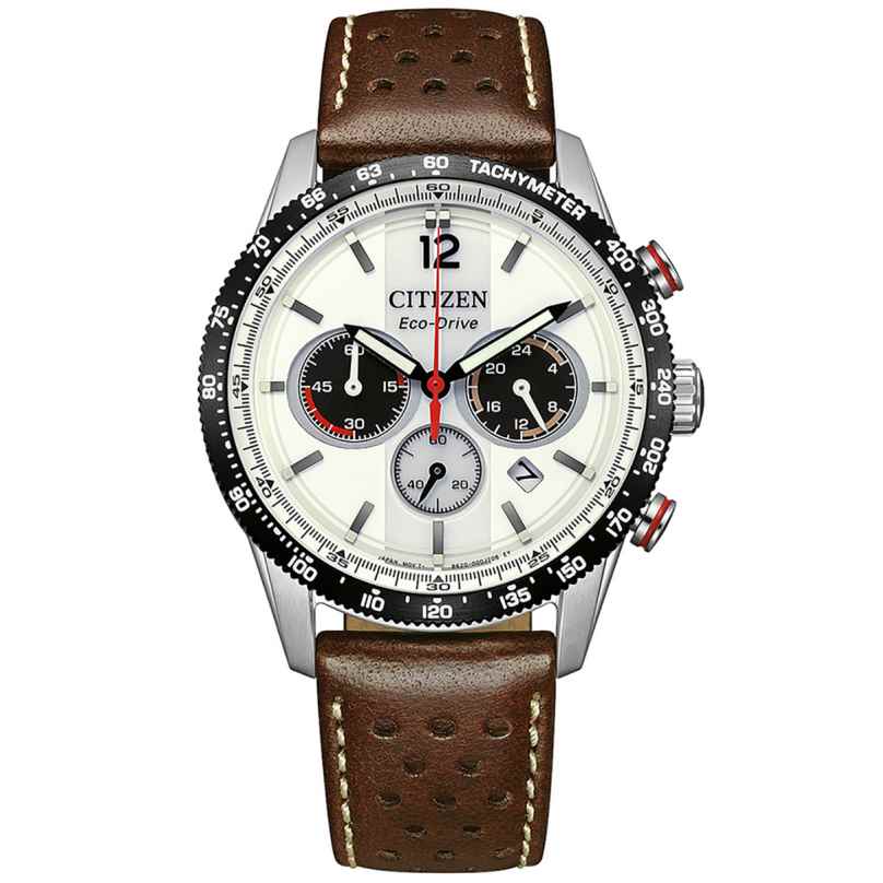 Citizen CA4714-04A Eco-Drive Herrenuhr Racing Chronograph Braun 4974374347992