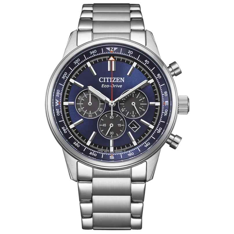 Citizen CA4720-52L Eco-Drive Herrenuhr Classic Chronograph Stahl/Blau 4974374347855