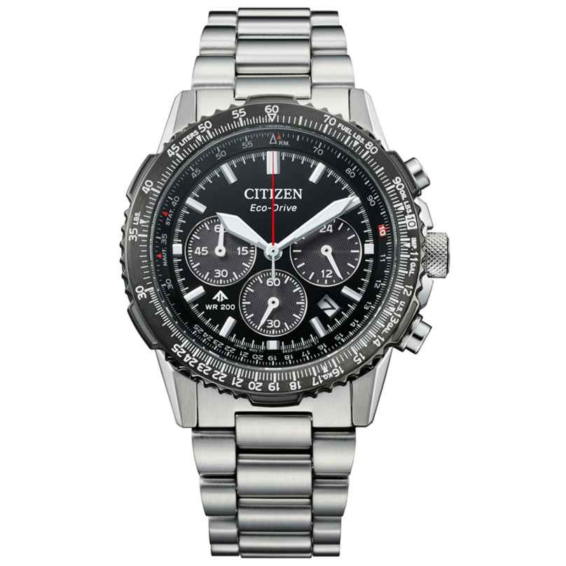 Citizen CA4664-60E Eco-Drive Herrenuhr Chronograph Stahl/Schwarz 4974374349774