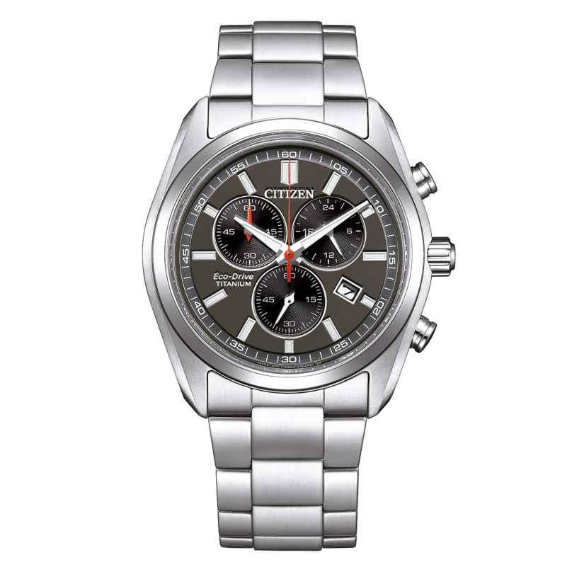 Citizen AT2590-59E Eco-Drive Herren-Armbanduhr Solar Chronograph Titan/Schwarz 4974374350534