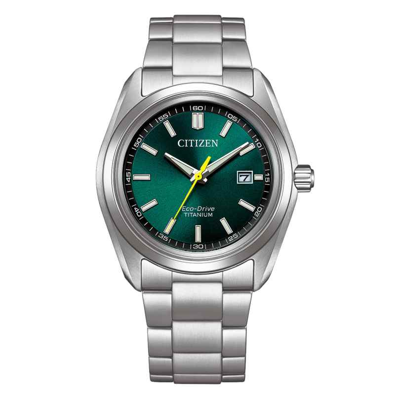 Citizen AW1900-50X Eco-Drive Armbanduhr für Herren Solar Titan/Grün 4974374350602