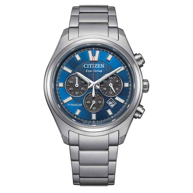 Citizen CA4750-51L Eco-Drive Herrenuhr Chronograph Solar Titan/Blau 4974374350633