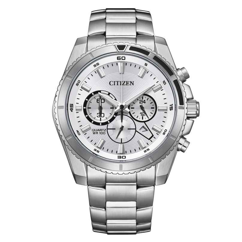 Citizen AN8200-50A Men's Watch Chronograph Steel/Silver Tone 4974374335654