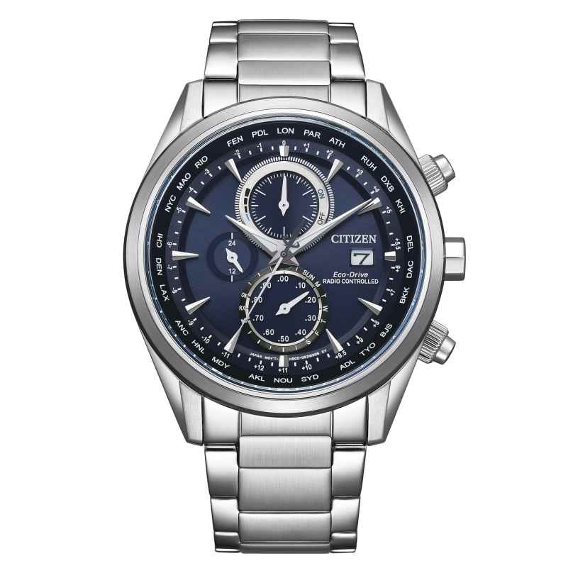 Citizen AT8260-85L Eco-Drive Solar Radio-Controlled Men's Watch Steel/Blue 4974374335838