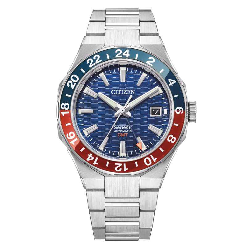 Citizen NB6030-59L Mens' Watch Automatic Series 8 GMT Steel/Blue-Red 4974374337351