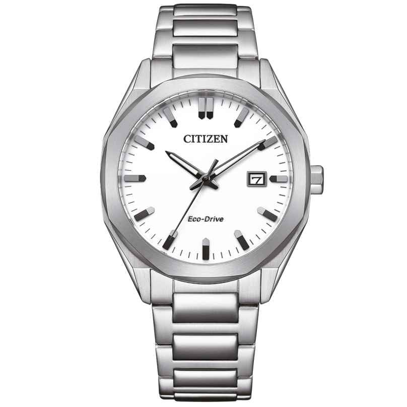 Citizen BM7620-83A Eco-Drive Solar Men's Watch Steel/White 4974374339843