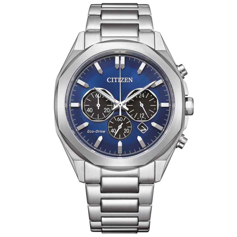 Citizen CA4590-81L Eco-Drive Chronograph Men's Watch Steel/Blue 4974374340030