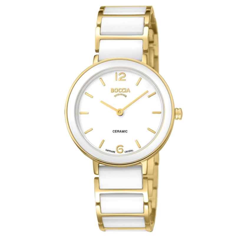 Boccia 3311-03 Women's Watch Titanium White/Gold Tone 4040066268590