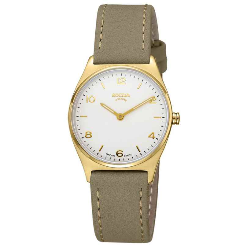 Boccia 3338-03 Titanium Ladies' Watch Beige/Gold Tone 4040066270166