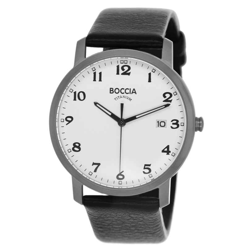 Boccia 3618-01 Titan-Herrenuhr mit Lederband 4040066248073