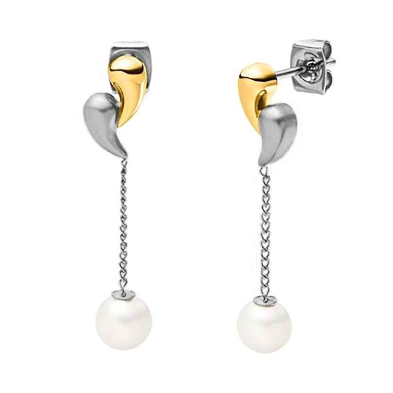 Boccia 05087-02 Women's Drop Earrings Titanium Two Tone with Pearl 4040066285566